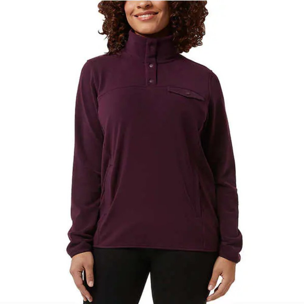 NWoT 32 Degrees Women Midweight Snap Arctic Fleece Purple Size L $70 WWW035